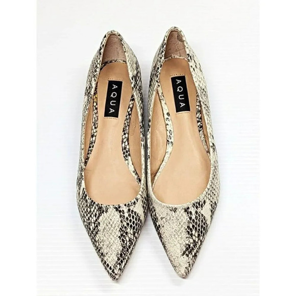 Aqua Women's Abel Snake Embossed Point Toe Flats Size 7 M (MSRP $79) - Picture 4 of 10